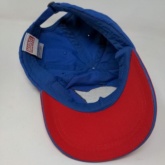 Marvel Men's Slideback Hat Blue Red Adjustable Embroidered Captain America Logo - Picture 8 of 10